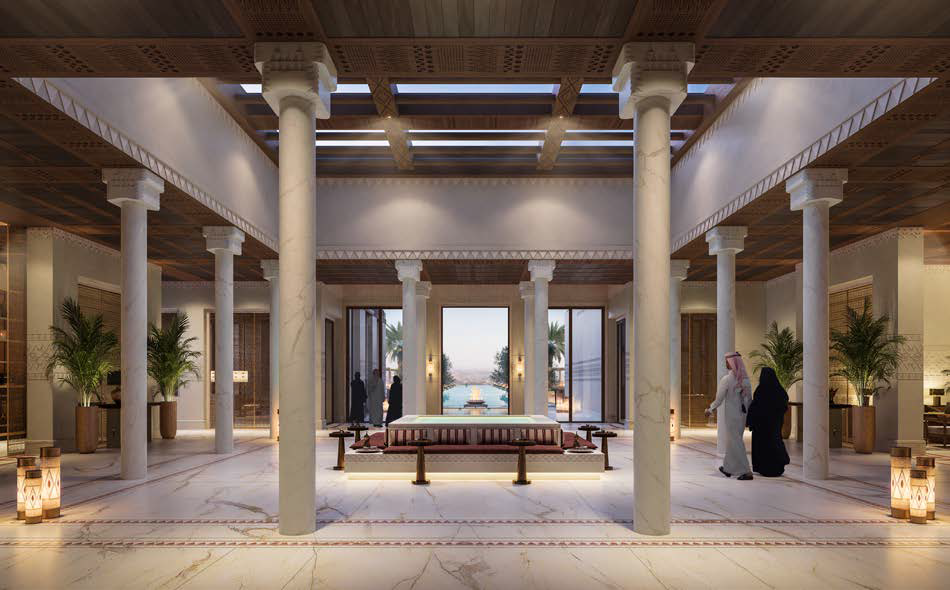 Oberoi Sanctuary lobby interior, hospitality design and experience integration